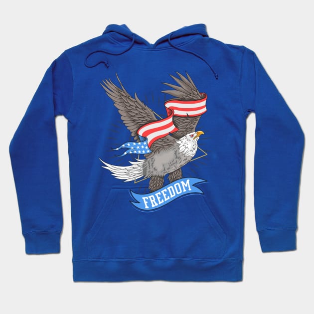 Usa Eagle Freedom Hoodie by Mako Design 